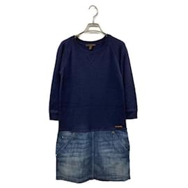 Louis Vuitton-***LOUIS VUITTON (Louis Vuitton)  Vestido jeans trocando de malha-Azul marinho