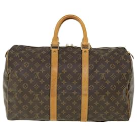 Louis Vuitton-Louis Vuitton Monograma Keepall 45 Boston Bag M41428 Autenticação de LV 54259-Monograma