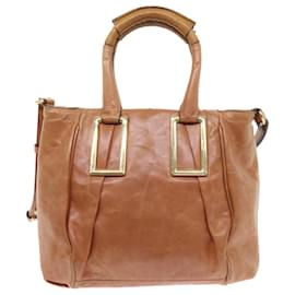 Chloé-Chloe Etel Hand Bag Leather 2way Brown Auth bs8592-Brown