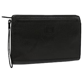 Autre Marque-Burberrys Clutch Bag Leather Black Auth bs8538-Black