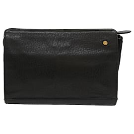 Autre Marque-Burberrys Clutch Bag Leather Black Auth bs8538-Black