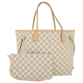 Louis Vuitton-LOUIS VUITTON Damier Azur Neverfull MM Tote Bag N41605 Auth LV 54444A-Autre