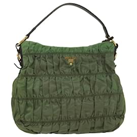 Prada-PRADA Shoulder Bag Nylon Green Auth ep1834-Green