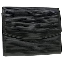 Louis Vuitton-LOUIS VUITTON Epi Porte Monnaie Sample Coin Purse Black Noir M63412 auth 55071-Black