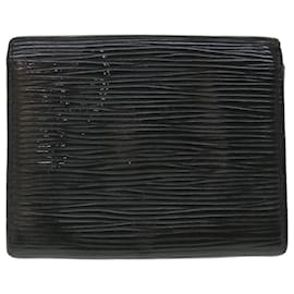 Louis Vuitton-LOUIS VUITTON Epi Porte Monnaie Sample Coin Purse Noir Noir M63412 auth 55071-Noir