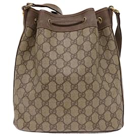 Gucci-GUCCI GG Canvas Shoulder Bag PVC Leather Beige 001 115 6179 4023 Auth bs8584-Beige