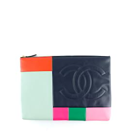 Chanel-CHANEL Pochettes T.  Cuir-Multicolore