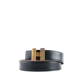 Hermès-HERMES Cinturones T.cm 75 Cuero-Negro