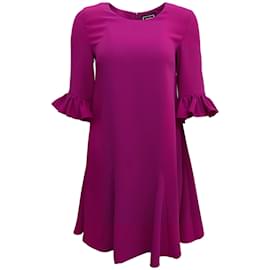 Autre Marque-Jonathan Cohen Fuchsia Dress with Ruffle Bell Sleeves-Pink