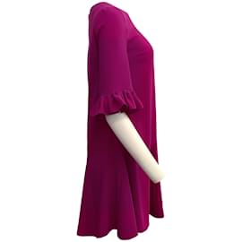 Autre Marque-Jonathan Cohen Fuchsia-Kleid mit Rüschen-Glockenärmeln-Pink