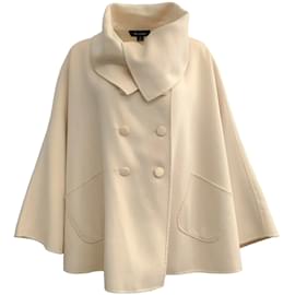 Autre Marque-St. John Ivory lined Breasted Cape-Cream