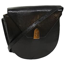 Saint Laurent-SAINT LAURENT Shoulder Bag Exotic leather Black Auth am5032-Black
