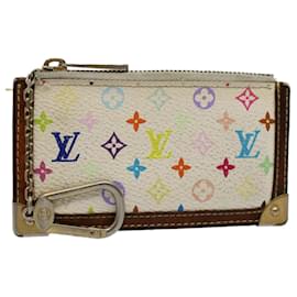 Louis Vuitton-LOUIS VUITTON Monogram Multicolor Pochette Cles Geldbörse Weiß M92655 Auth 54221-Weiß