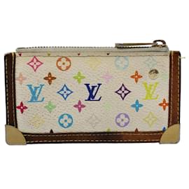 Louis Vuitton-LOUIS VUITTON Monogram Multicolor Pochette Cles Monedero Blanco M92655 autenticación 54221-Blanco