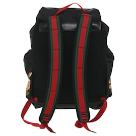 Gucci-GUCCI besticktes Obermaterial Web Sherry Line Rucksack Nylon Schwarz 429037 Auth 55638BEIM-Schwarz