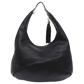 Gucci-GUCCI Soho Fringe Shoulder Bag Leather Black 282304 Auth yk8698-Black