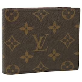 Louis Vuitton-LOUIS VUITTON Monograma Portefeuille Marco NM Carteira Bifold M62288 Autenticação de LV 54191NO-Monograma