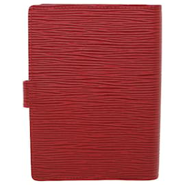 Louis Vuitton-LOUIS VUITTON Epi Agenda PM Tagesplaner Cover Rot R.20057 LV Auth 55458-Rot