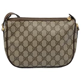 Gucci-GUCCI GG Canvas Web Sherry Line Shoulder Bag Beige Red 89 02 032 Auth yk8711-Red,Beige