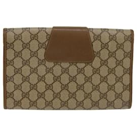 Gucci-GUCCI GG Toile Web Sherry Line Pochette Beige Rouge 89 01 030 Auth ar10304-Rouge,Beige