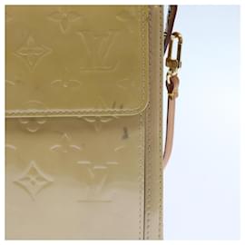 Louis Vuitton-LOUIS VUITTON Monogram Vernis Motto Accessoire Pochette Beige M91136 Auth LV 53033-Beige