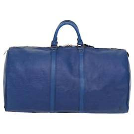 Louis Vuitton-Louis Vuitton Epi Keepall 55 Boston Bag Blue M42955 LV Auth bs8527-Azul