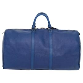 Louis Vuitton-Louis Vuitton Epi Keepall 55 Borsa Boston Blu M42955 LV Auth bs8527-Blu