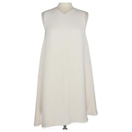 Céline-Cream Sleeveless Mini Dress-Cream