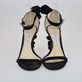 Jimmy Choo-Schwarze Karalie 100 Sandalen-Schwarz