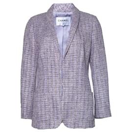 Chanel-Chanel, Einreihige Tweedjacke in Lavendel-Lila