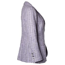 Chanel-Chanel, Chaqueta de tweed de botonadura sencilla en color lavanda-Púrpura