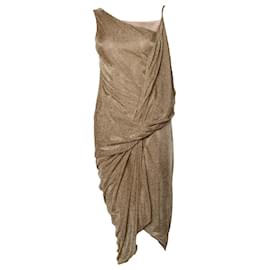 Autre Marque-Diane von Furstenberg, Mesh-Kleid in Metallic-Gold-Golden