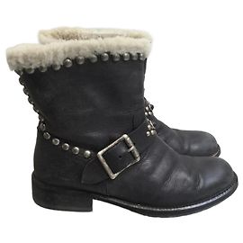 Botines HTC T.EU 37 de cuero Negro