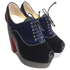 Christian Louboutin-CHRISTIAN LOUBOUTIN Botines T.UE 36.5 terciopelo-Negro