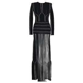 Elisabetta Franchi Black/White Long Sleeve Top & Maxi Skirt Set Black