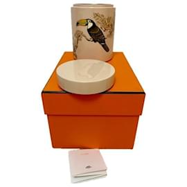 Hermès-HERMES Paris Tea box "Carnets d'Équateur" in hand-painted lacquered wood.-Multiple colors