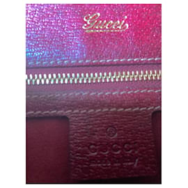 Gucci-Gucci Horsebit Jackie Canvas Vintage Top Handle Handbag-Brown,Beige,Dark red