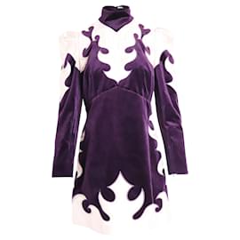 Zimmermann-Zimmermann Ladybeetle Mystic besticktes Minikleid aus lila Baumwolle-Mehrfarben