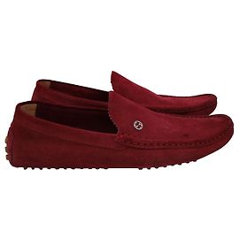 Mocassini G Driving foderati Gucci in pelle scamosciata rossa Rosso