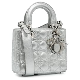 Dior-Dior Silver Small Cannage Lady Dior Mon ABCDior-Argenté