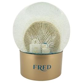 Fred-NEUF BOULE A NEIGE FRED LET S SPREAD THE JOY VERRE TRANSPARENT NOEL NEW SNOWBALL-Autre