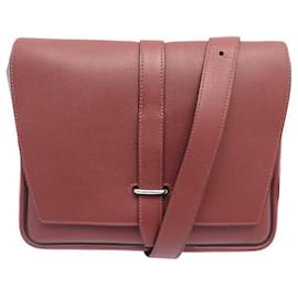Hermès-NEW HERMES STEVE LIGHT JUNIOR HANDBAG TOGO LEATHER BORDEAUX HANDBAG-Dark red