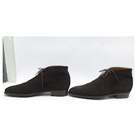 JM Weston-NEW JM WESTON SHOES 473 CHUKKA ANKLE BOOTS 7.5C 41.5 BROWN SUEDE SHOES-Brown