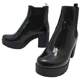 Prada-NUEVOS BOTINES PRADA CALZATURE DONNA 1T873CUERO 38.5 IT 39 ES BOTINES-Negro