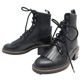 Chloé NEUF CHAUSSURES CHLOE BOTTINES FRANNE A LACETS NOIR 37 LEATHER ANKLE BOOTS Noir