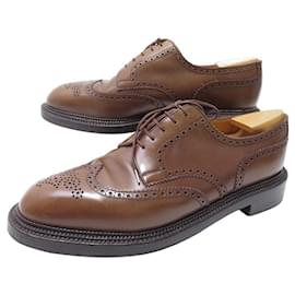 JM Weston-JM WESTON SHOES 590 TRIPLE INSOLES 11.5C 45.5 FLORAL TOE LEATHER SHOES-Camel