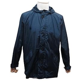 Prada-NEUF MANTEAU PRADA PARKA COUPE VENT UGW839 XL IT L FR 52 NYLON BLEU COAT-Bleu Marine