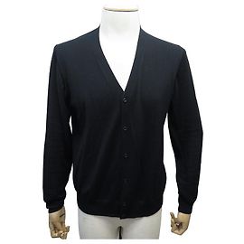 NEW PRADA CARDIGAN VEST 52 Item 50 FR M IN BLACK WOOL BLACK WOOL JACKET Black