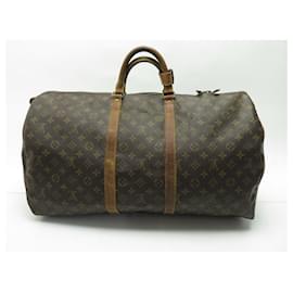 Louis Vuitton-VINTAGE LOUIS VUITTON KEEPALL DUFFLE BAG 55 MONOGRAM M CANVAS41424 BAGS-Brown