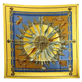 Hermès-NEW HERMES SCARF CUILLERS D'AFRICA CATHY LATHAM CARE SILK SILK SCARF-Yellow